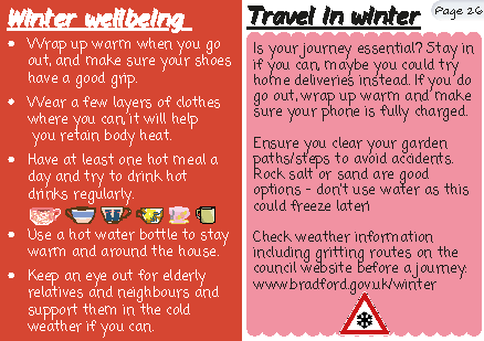 Winter Advice Support and self care tips in Bradford District Page 27